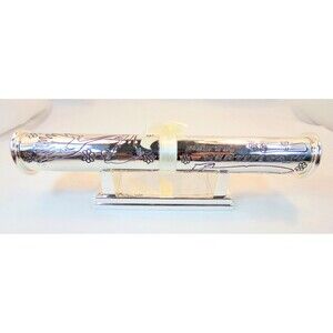Beautiful Silver Plate Birth Certificate Holder w/Stand plus Blank Certificate